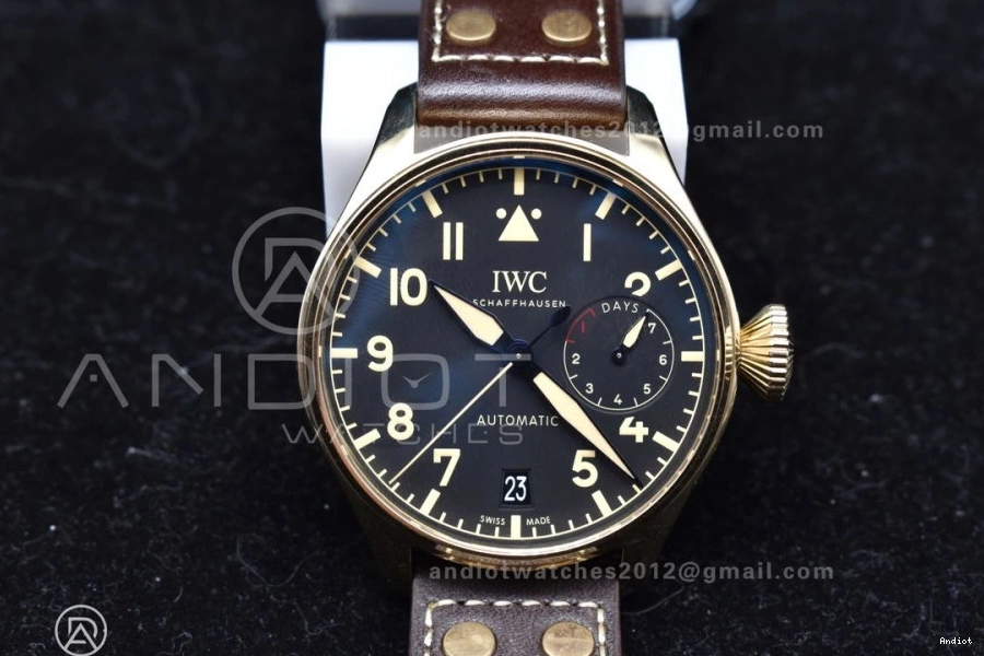 ZF Best Brown on Dial Edition IW501005 UrbanChic Strap Big Real Black Bronze 519 Leather 1:1 A Pilot 0713